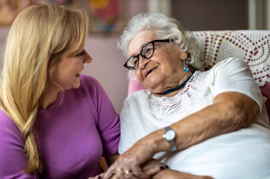 Young woman overnight care for elderly grandmother in NJ and FL